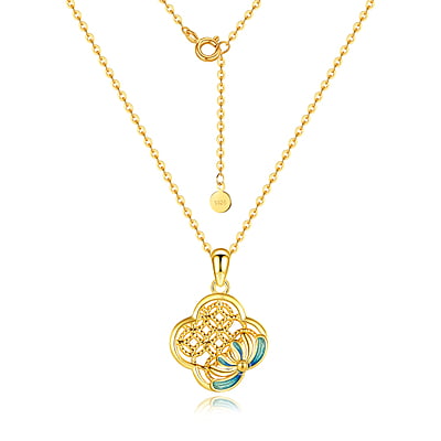 Gold-Plated Bamboo Shadow Necklace