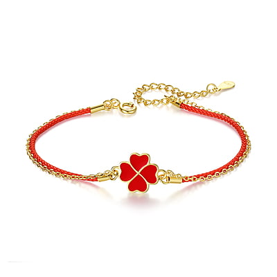 Gold-Plated Lucky Clover Bracelet