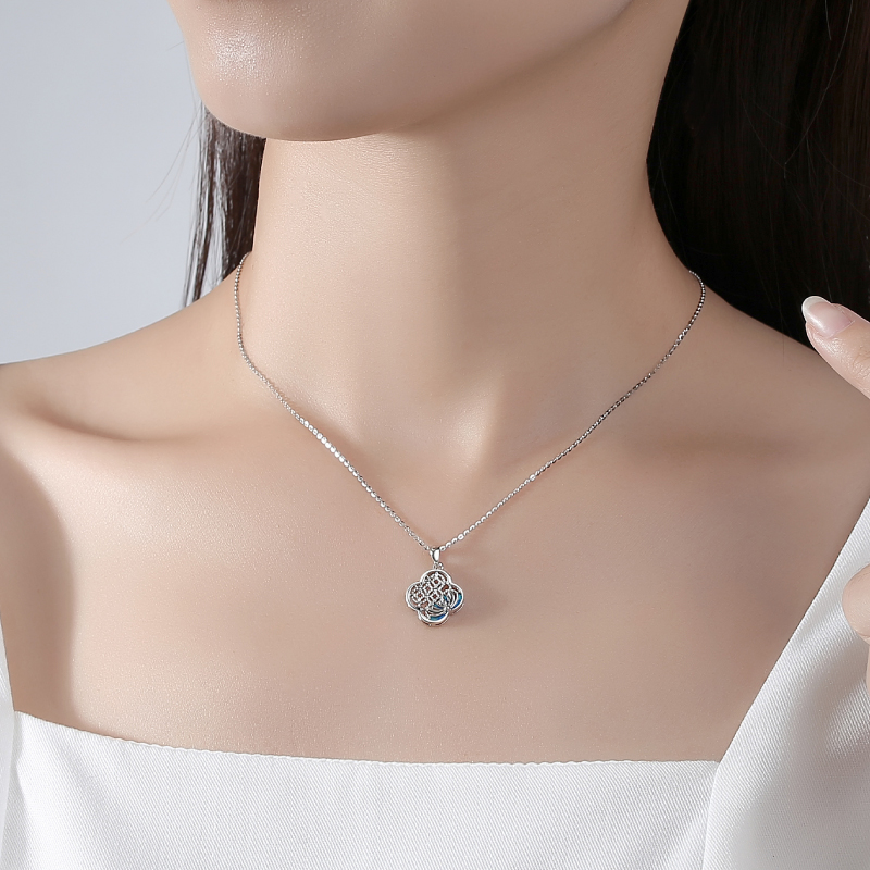 Sterling Silver Bamboo Shadow Necklace