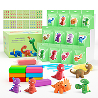Air Dry Clay For Kids - Dinosaur Adventures 12 pcs Pack with Tool Kit