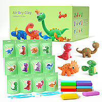 Air Dry Clay For Kids - Dinosaur Adventures 12 pcs Pack with Tool Kit