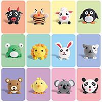 Air Dry Clay For Kids - Pets Group 12pcs Pack With Tool kit