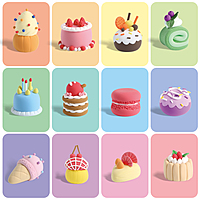 Air Dry Clay For Kids - Sweet Dessert House 12pcs Pack With Tool kit