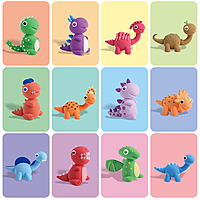 Air Dry Clay For Kids - Dinosaur Adventures 12 pcs Pack with Tool Kit