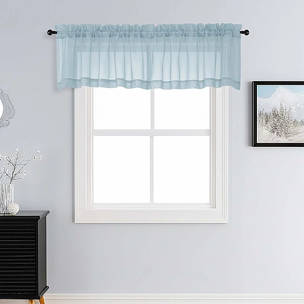 Patin Sky Blue Sheer Curtains Valances