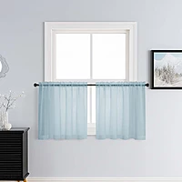 Patin Sky Blue Sheer Curtains Valances