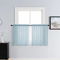 Patin Sky Blue Sheer Curtains Valances