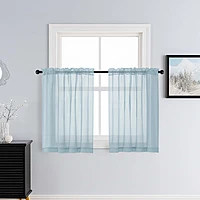 Patin Sky Blue Sheer Curtains Valances