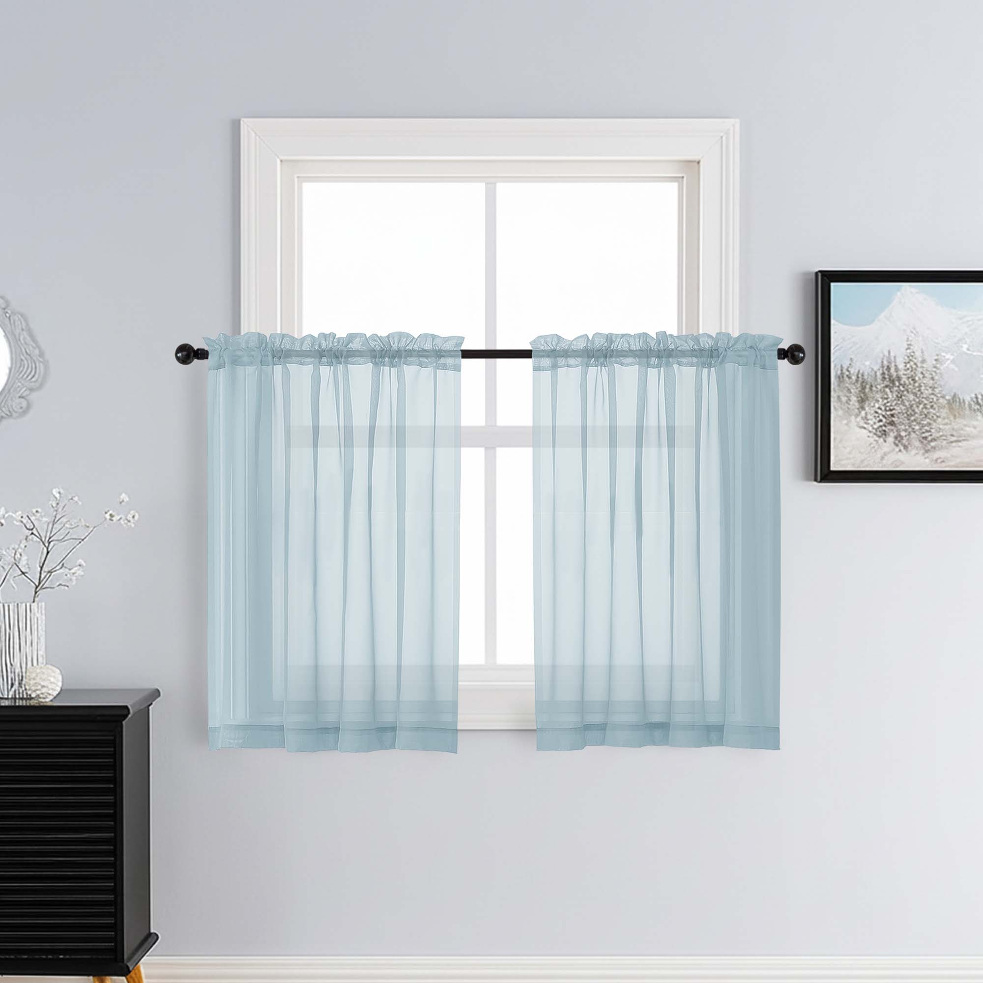 Patin Sky Blue Sheer Curtains Valances