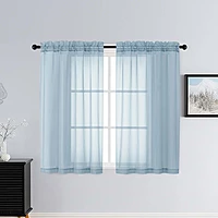 Patin Sky Blue Sheer Curtains Valances