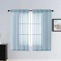 Patin Sky Blue Sheer Curtains Valances