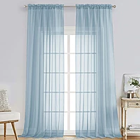 Patin Sky Blue Sheer Curtains Valances
