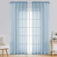 Patin Sky Blue Sheer Curtains Valances