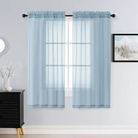 Patin Sky Blue Sheer Curtains Valances