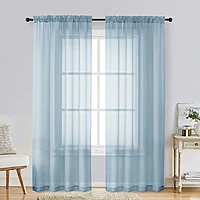 Patin Sky Blue Sheer Curtains Valances