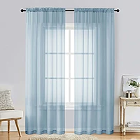 Patin Sky Blue Sheer Curtains Valances