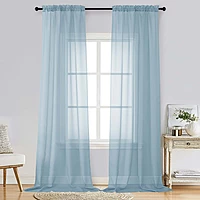 Patin Sky Blue Sheer Curtains Valances