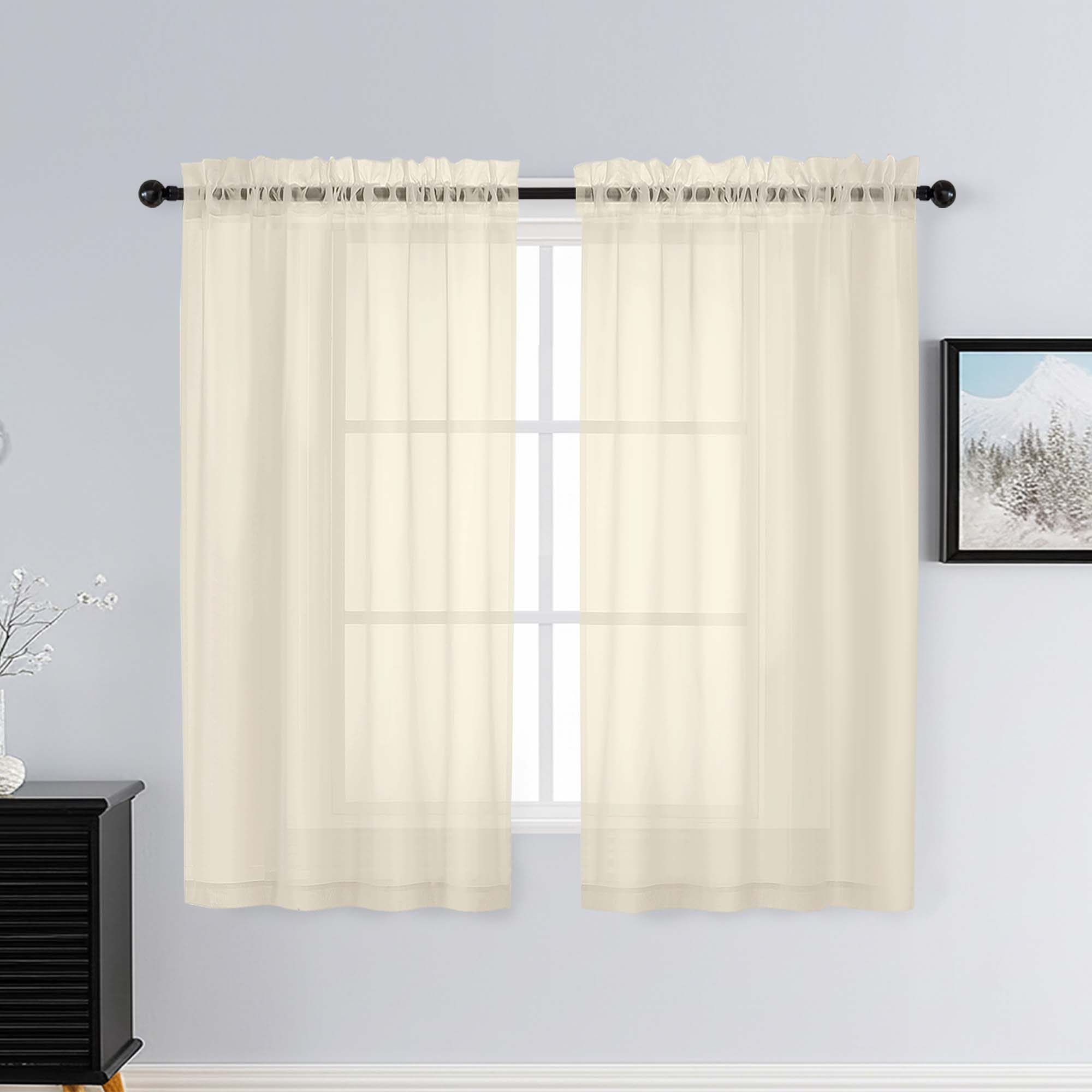 Patin Cream Sheer Curtains Valances