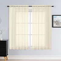 Patin Cream Sheer Curtains Valances