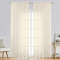 Patin Cream Sheer Curtains Valances