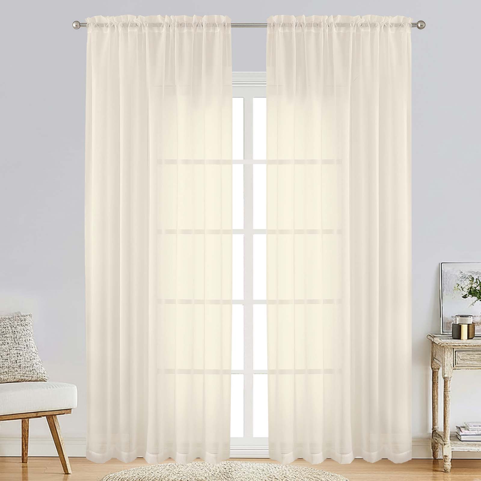 Patin Cream Sheer Curtains Valances