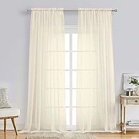 Patin Cream Sheer Curtains Valances