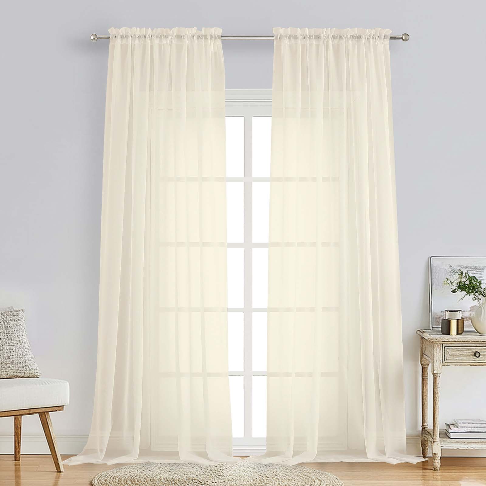 Patin Cream Sheer Curtains Valances