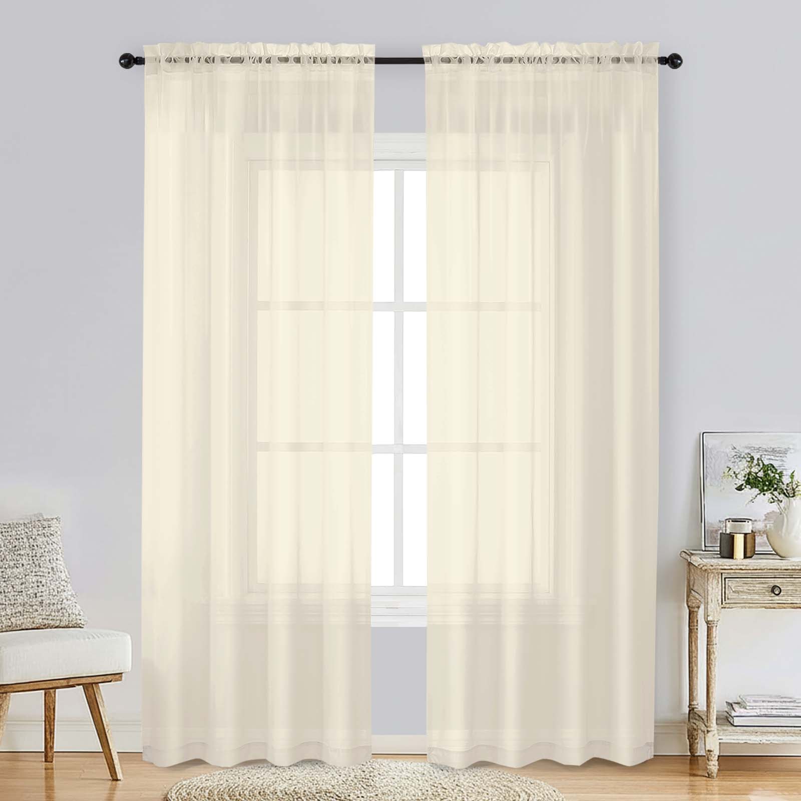 Patin Cream Sheer Curtains Valances