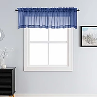 Patin Royal Blue Sheer Curtains Valances