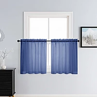 Patin Royal Blue Sheer Curtains Valances