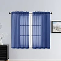 Patin Royal Blue Sheer Curtains Valances