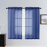 Patin Royal Blue Sheer Curtains Valances