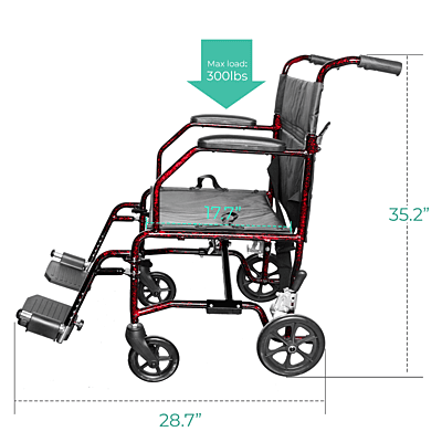 5023LR lightweight transport chair w/20“ seat