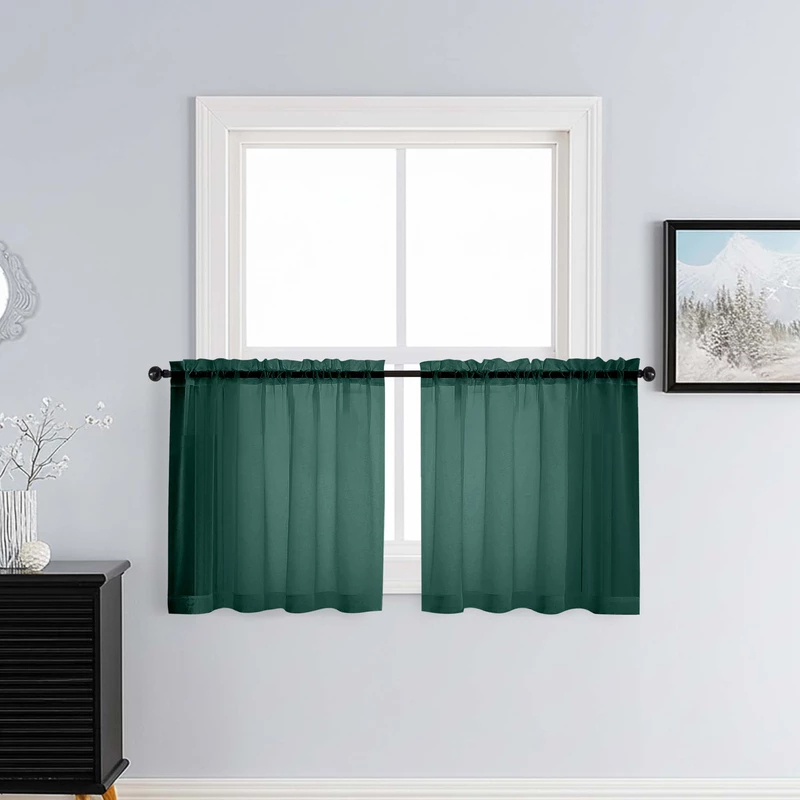 Patin Hunter Green Sheer Curtains Valances