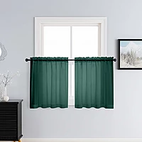 Patin Hunter Green Sheer Curtains Valances