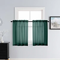 Patin Hunter Green Sheer Curtains Valances