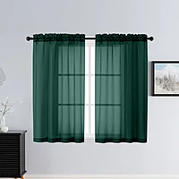 Patin Hunter Green Sheer Curtains Valances