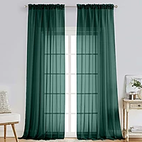 Patin Hunter Green Sheer Curtains Valances