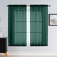 Patin Hunter Green Sheer Curtains Valances