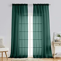 Patin Hunter Green Sheer Curtains Valances
