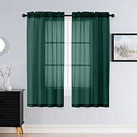 Patin Hunter Green Sheer Curtains Valances