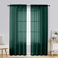 Patin Hunter Green Sheer Curtains Valances
