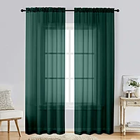 Patin Hunter Green Sheer Curtains Valances
