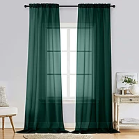 Patin Hunter Green Sheer Curtains Valances