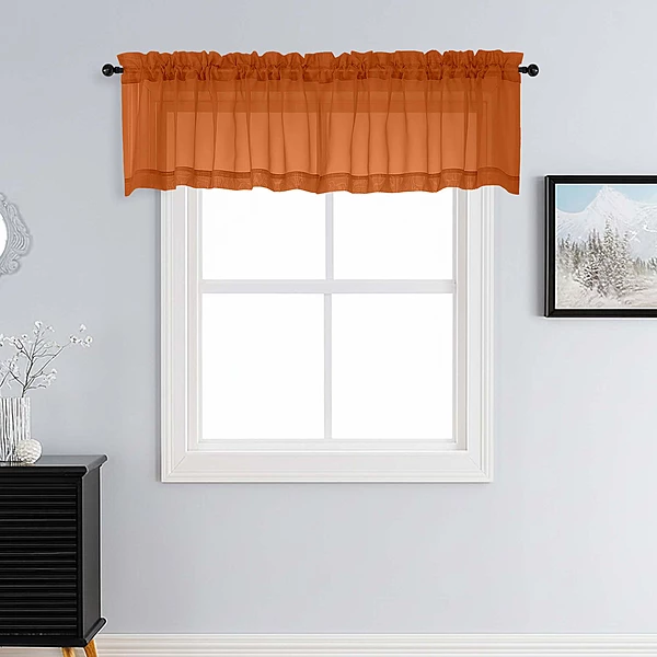 Patin Orange Sheer Curtains Valances