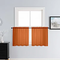 Patin Orange Sheer Curtains Valances