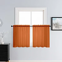 Patin Orange Sheer Curtains Valances