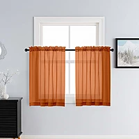 Patin Orange Sheer Curtains Valances
