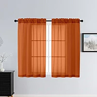 Patin Orange Sheer Curtains Valances