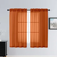 Patin Orange Sheer Curtains Valances